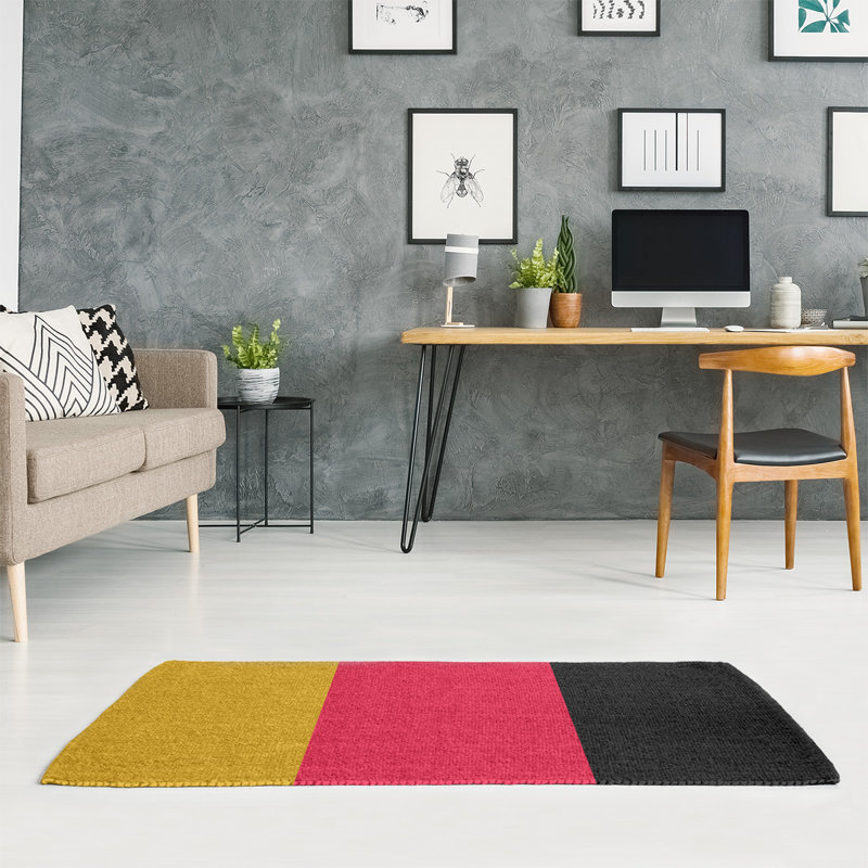 Tapis rouge à rayures de hockey national, Rectangle 3 pi x 5 pi, Oui