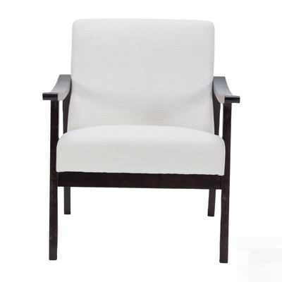 Fauteuil moderne d'inspiration médiévale avec dossier haut, pieds en bois massif et revêtement confortable pour le salon ou la chambre à coucher