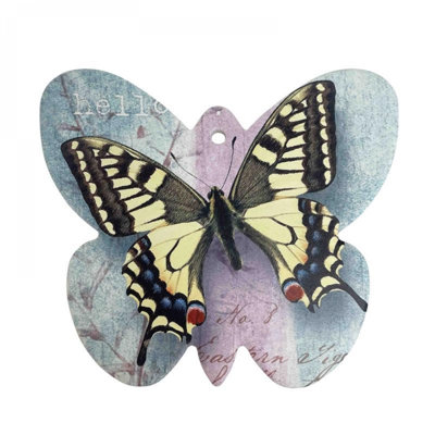 Yellow Butterfly On Butterfly Shaped Trivet