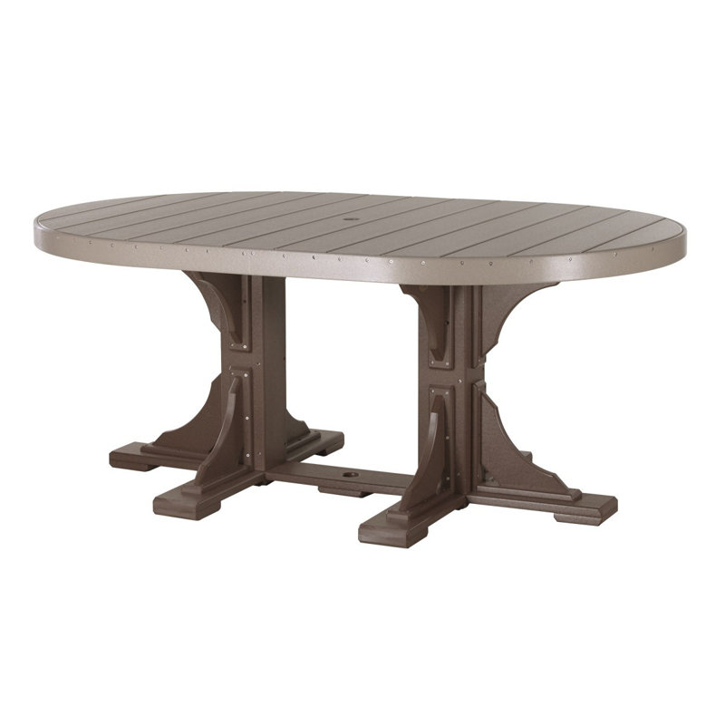 Table ovale Pelagius, Brun châtaigne, H 36,25 po x l 72,5 po x P 48 po, Bois vieilli