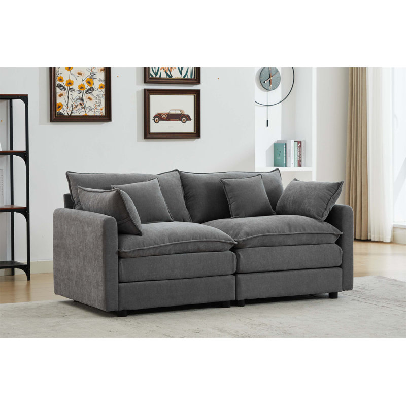 Modular Sectional Sofa, Gray Chenille