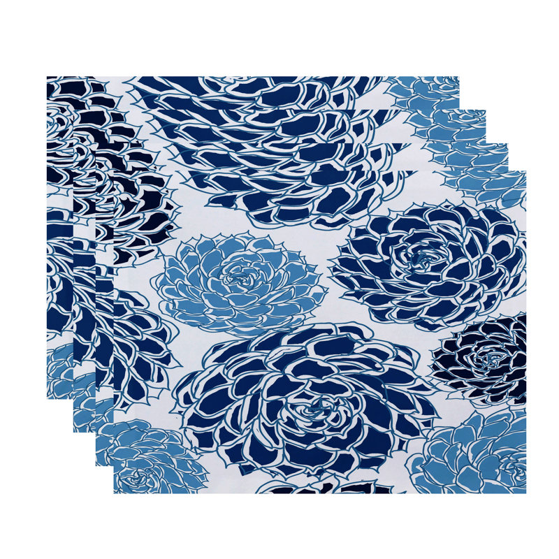 Ensemble de napperons 4 pièces Gorrell, Bleu