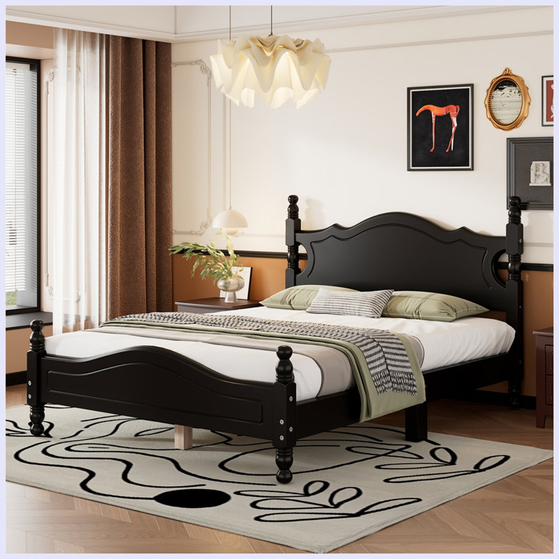 Mariacamila Bed, Black 1, Full