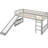 Gray Twin Size Loft Bed With Slide And - Multi Functional Bed, Takes Advantage Of Floor Space, Pine Wood Construction, Stable Placement Frame, Works Well Decor, Built To Last, No Box Spring Required