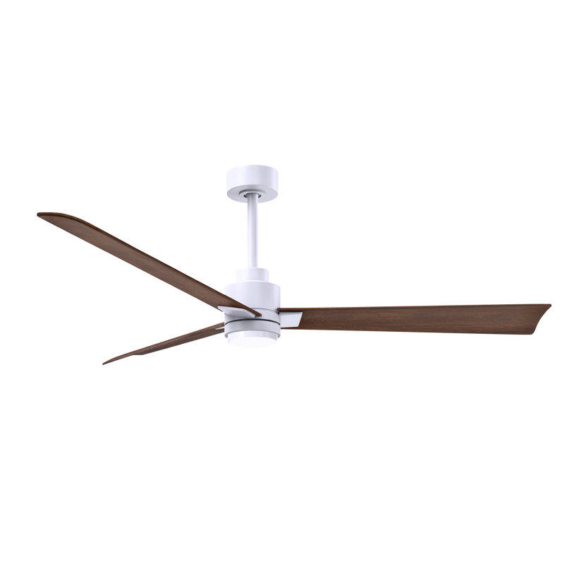 Ventilateur de plafond Alessandra, Noyer, Blanc mat, 56"
