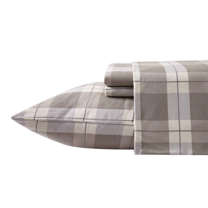 FLPRGPSS-T/D/Q/K-Parent-OT Flannel Plaid Sheet Set, Full Sheet Set + Fitted Sheet + 2 Pillowcases