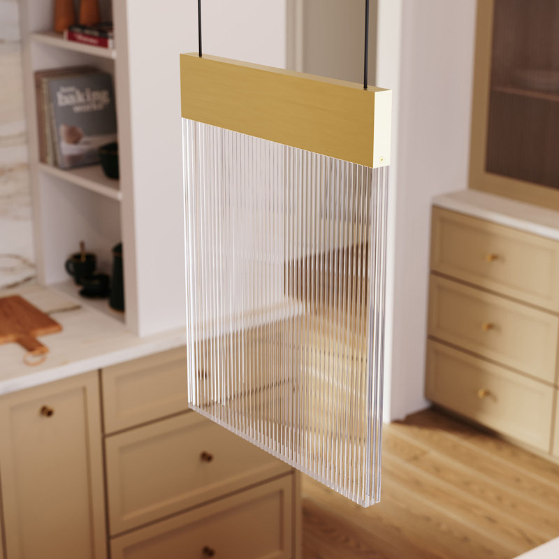 V Panels 1 - Light LED Pendant, Polished Chrome