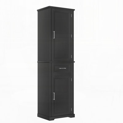 Armoire de rangement haute avec 4 portes et tablette réglable