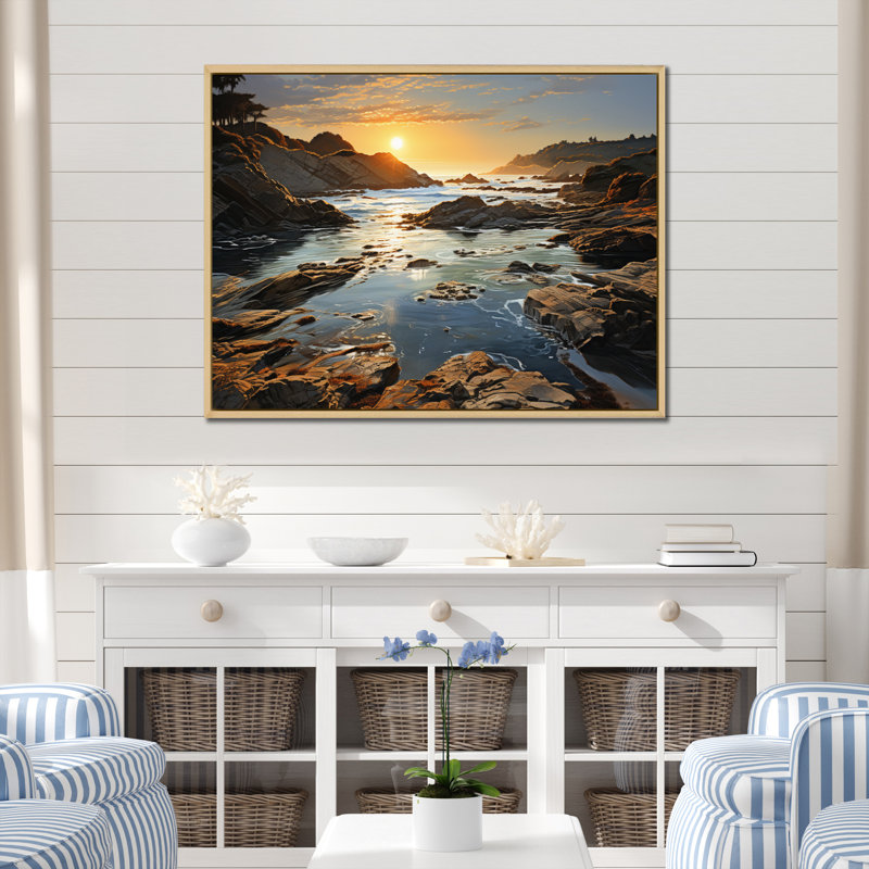 «Beach Photo Surf», reproduction sur toile encadrée, H 16 po x l 32 po x P 1 po, Cadre naturel flottant