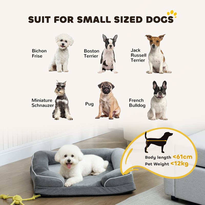 Fleece Pet Bed, 16.5cm H x 70cm W x 60cm D