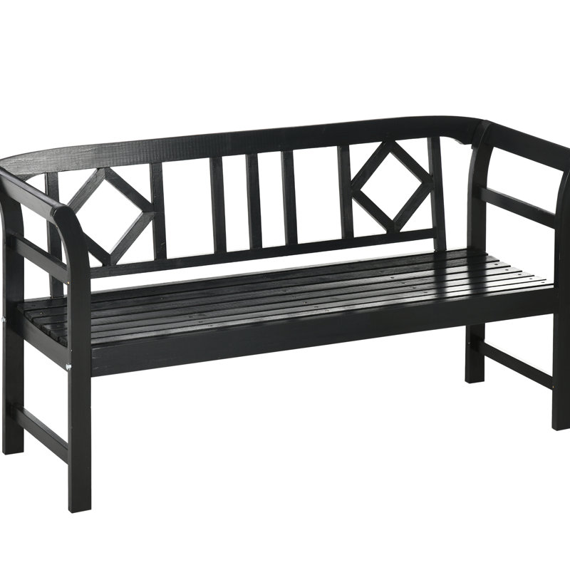 Chaise de jardin rustique en bois à motif de losanges avec banc pour 3 personnes et banc d'extérieur