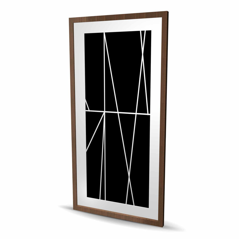 Rayures blanches sur fond noir | Impression de salon moderne
