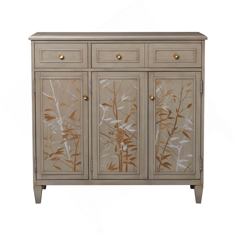 Armoire de rangement peinte à la main Dauphin, bois de cachemire gris