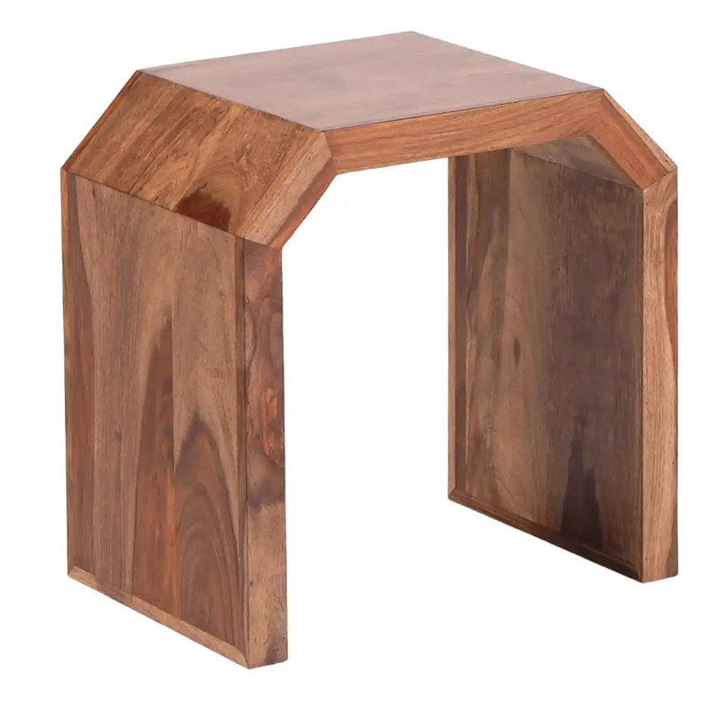Table d'appoint carrée en bois naturel Suela