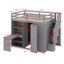Loft Bed With Wardrobe,Desk And Shelves-1175811251