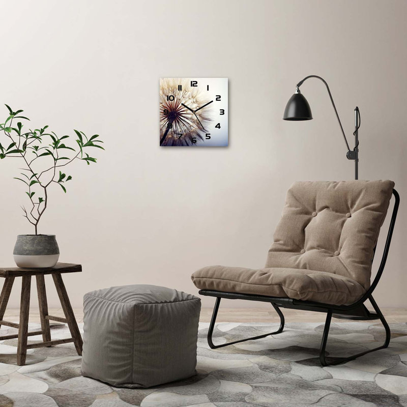Harshiv Glass Wall Clock, Black/Brown