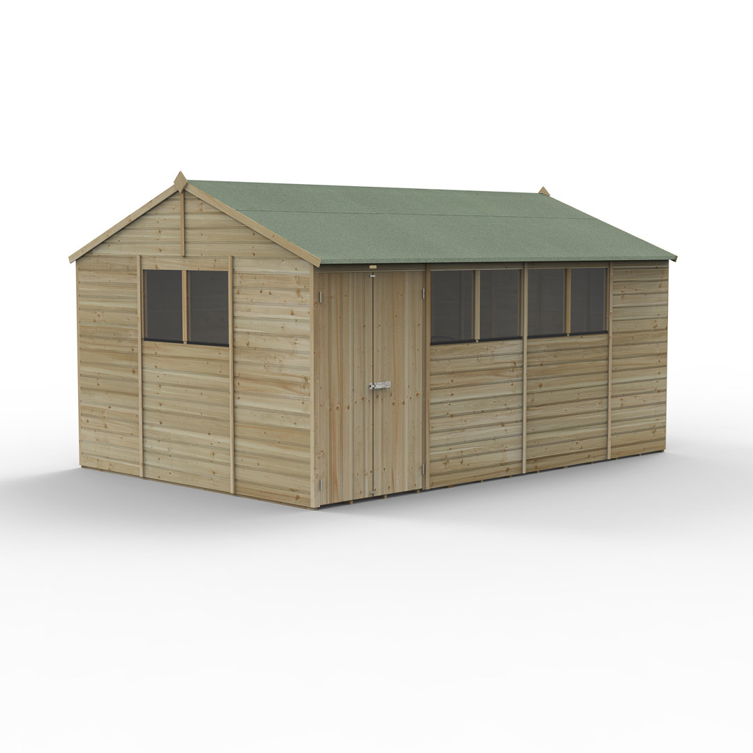 Beckwood 8 ft. W x 14 ft. 8 in. D Solid Wood Apex Garden Shed