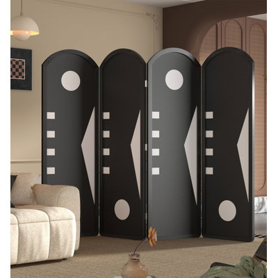 Paravent de chambre en toile de pin style Mid-Century