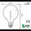 G125 Globe Vintage LED Filament Bulb 4W E27 Screw Flicker-Free Amber Warm White 2700K Non-Dimmable