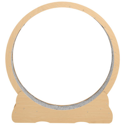 48 Inch Wooden Cat Exercise Wheel, Quiet Cat Running Wheel for Indoor Cats up to 28 lbs, Cat Treadmill with Carpeted Runway & Locking Mechanism, Pet Fitness Toy for Kitten Sport & Health