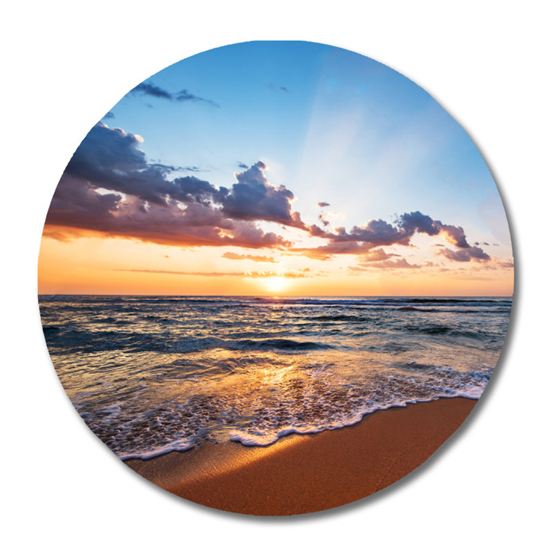 Beach Sunrise - photographie sans cadre, H 46 po x l 46 po x P 1,5 po, Acrylique