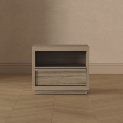 Navis 26" Contemporary 1-Drawer Nightstand in Natural Oak