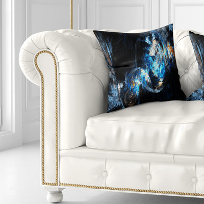 Coussin décoratif abstrait, motif de fumée brune - brun fumé coloré