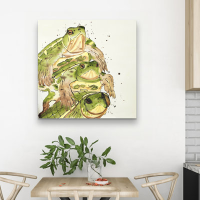 Three aquatic turtles - 32"x32" art on canvas