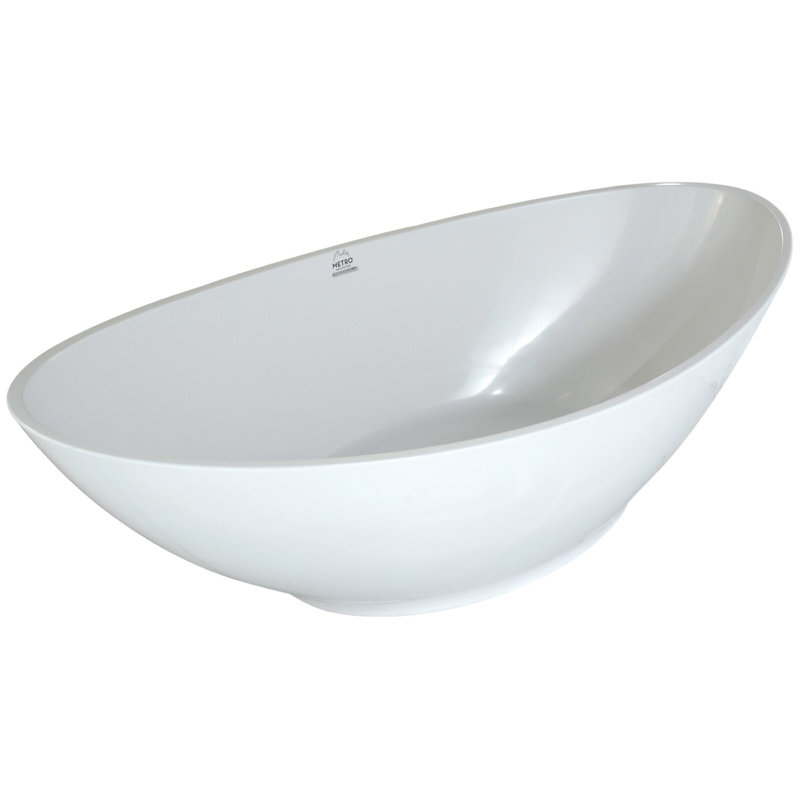 Logan 72'' L Soaking Bathtub, White, Polished Brass
