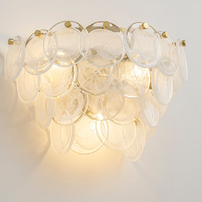 Applique murale moderne Aurelia à 3 lumières en verre brossé