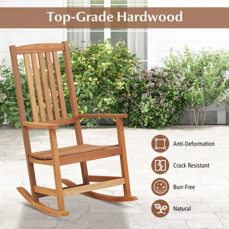 Lark Manor™ Patio Rocking Chair Ergonomic High-Back Outdoor Rocker With ...