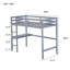 Lit mezzanine simple, lit mezzanine en bois d'hévéa avec garde-corps de sécurité, bureau intégré-170636178