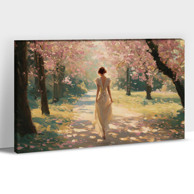 Landscape Canvas Wall Art - Scenic Nature Pictures for Living Room, Pink Forest Wall Decor Artwork for Bedroom Elegance, Frame Wrapped Canvas Print, 18×24 inches