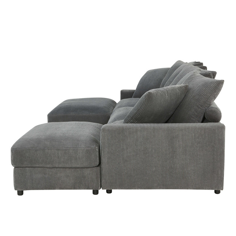 Canapé modulaire réversible Ashira, Gris anthracite