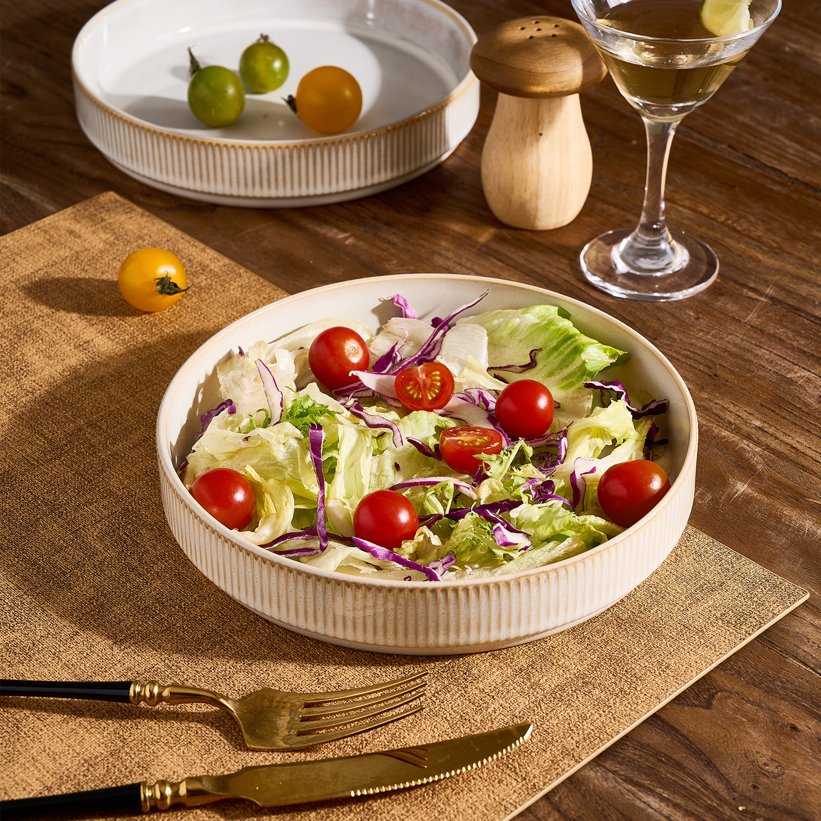 Stoneware Pasta Bowl, Cappuccino White