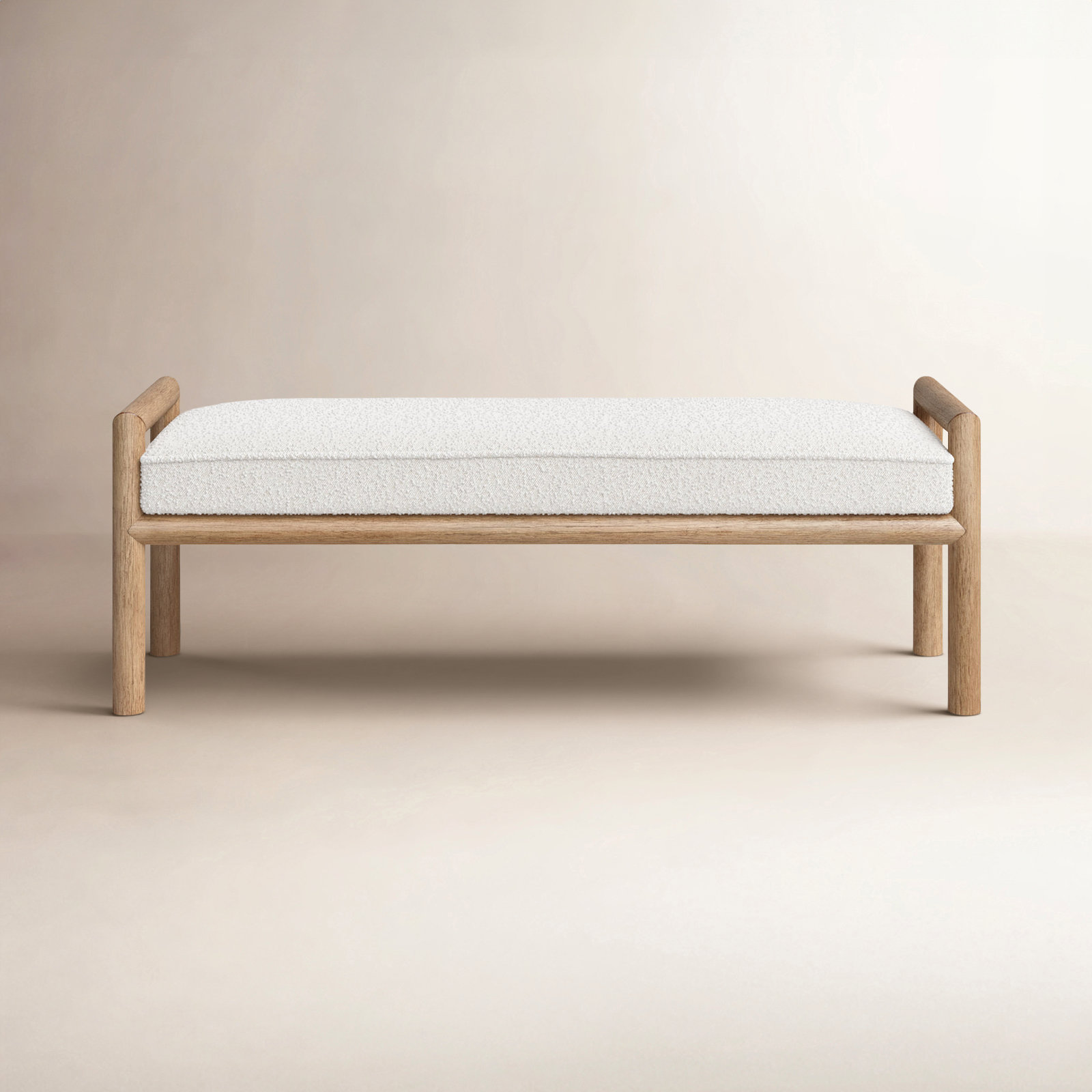Colleen 60" Acacia Wood Bench, Natural, White