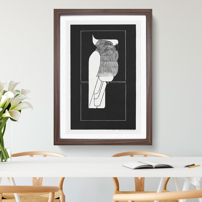 Crested Cockatoo by Samuel De Mesquita - Picture Frame Graphic Art, Walnut Framed, 36cm H x 27cm W x 2cm D