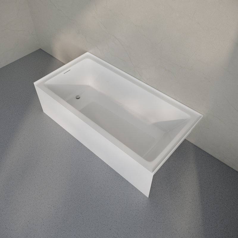 Voltaire 72 X 32 Skirted Left Drain Soaking Alcove Bathtub In Glossy White, Drain Included