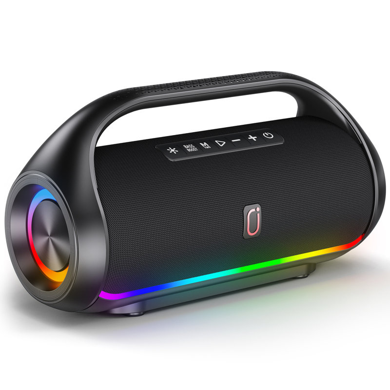 Haut-parleur portable Bluetooth Jyx imperméable avec basses puissantes et lumières DEL, haut-parleur sans fil portable pour la maison, la plage, le camping en plein air, supporte la carte USB / tf / aux / tws, lecteur de musique stéréo 3D ambiophonique