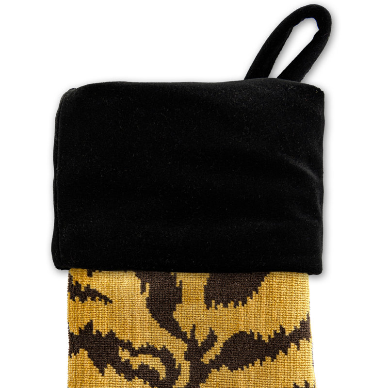TIGRE DE STOCKAGE / VELOURS, Ivoire / or / noir