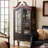 Brownness+Black Solid Wood+Glass Display Cases