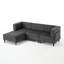 4 - Piece Upholstered Tufted Corduroy Modular Corner Sofa with Pillow Back and Removable Flip-Tray Top Storage Ottoman -1561752580