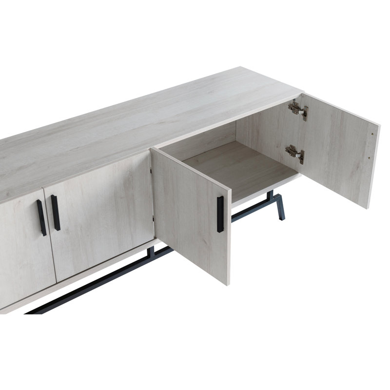 Makayo TV Stand for TVs up to 60", White Oak/Black