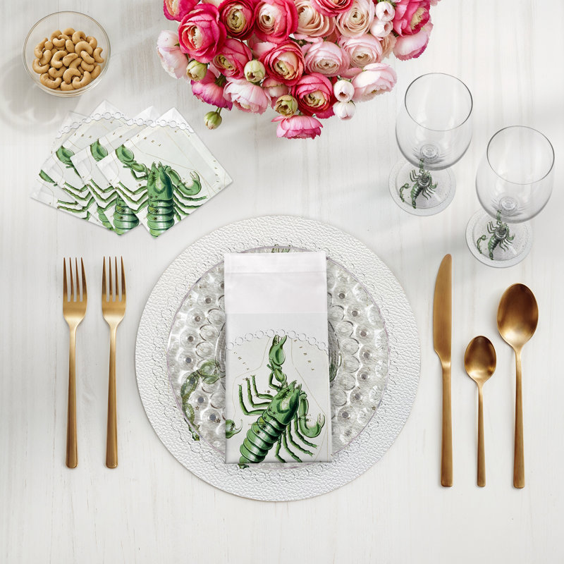 Zodiac Scorpio Vegan Leather Round Pebble Placemat, White
