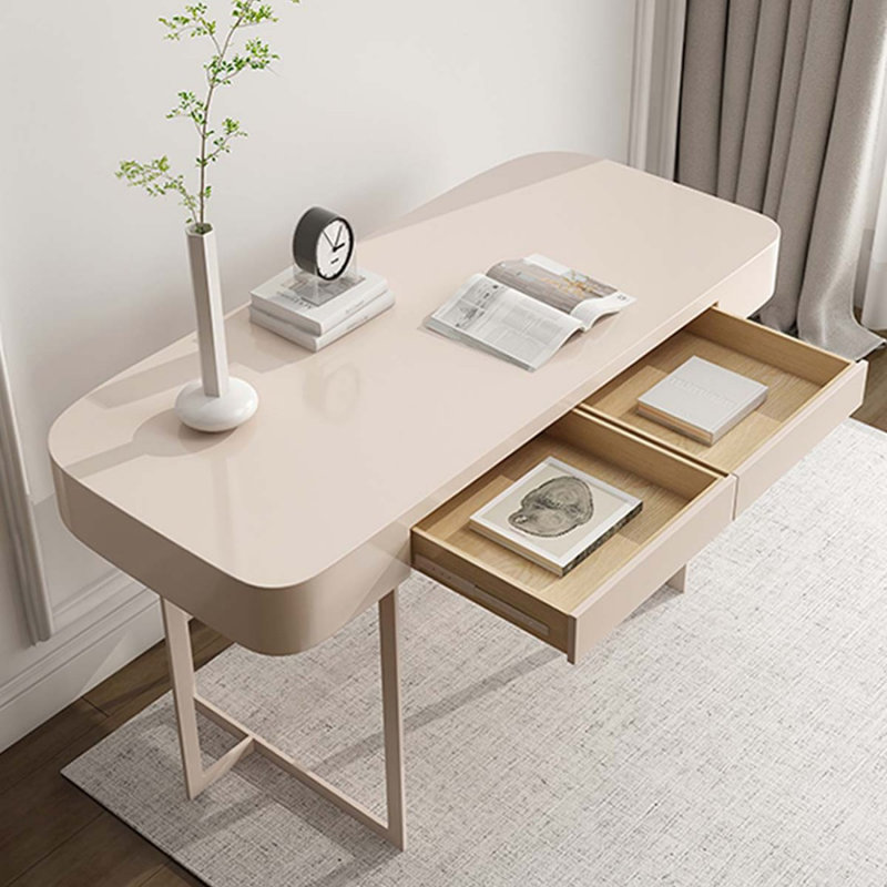 Bureau d'écriture avec tiroirs, H 29,53 po x l 62,99 po x P 23,62 po, Blanc
