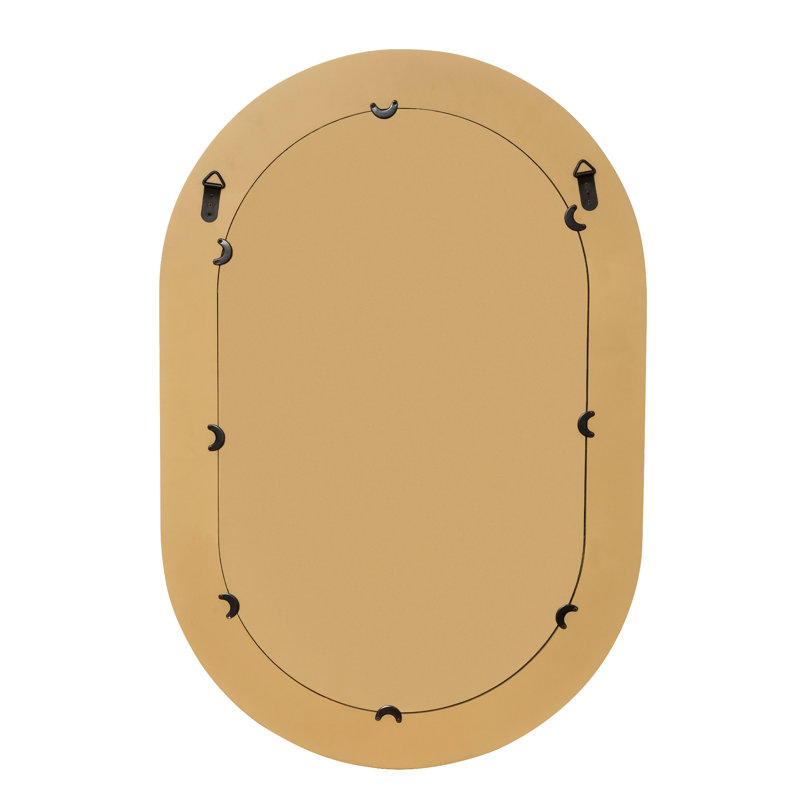 Shyfoy 60x90CM Wall Mirror Oval Solid Wood Flat Accent Mirror