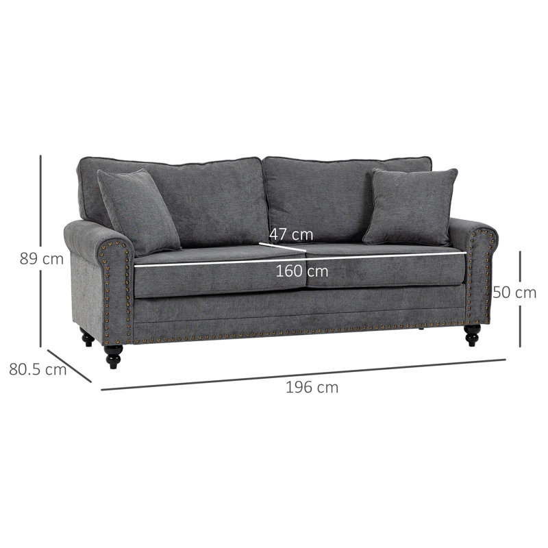 3 Seater Sofa, Grey