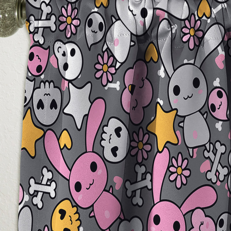 Petit panneau de rideau occultant à motif floral avec motif de fleurs, L 52 po x L 90 po