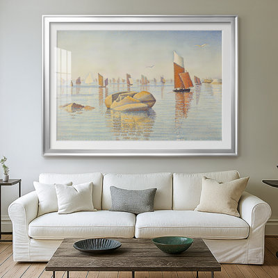 Evening Calm, Concarneau (Opus 220)-Paul Signac-Framed Print with Mat and glass-1891