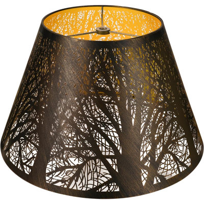 Abat-jour en métal, abat-jour rétro en bronze doré, petit abat-jour 7 po en haut x 13 po en bas x 7,8 po de haut en forme d'araignée, abat-jour tonneau avec motif d'abat-jour pour lampe de table.